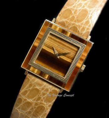 Piaget Altiplano 18K Yellow Gold Tiger Eye Dial 9200 w/750 Butterfly Buckle