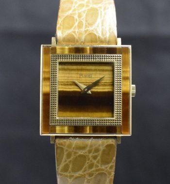 Piaget Altiplano 18K Yellow Gold Tiger Eye Dial 9200 w/750 Butterfly Buckle - The Vintage Concept