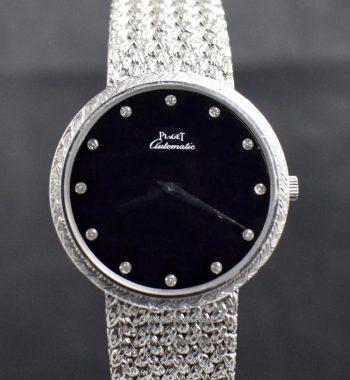 Piaget 18K White Gold Onyx & Diamond Dial Automatic 12343 D2 - The Vintage Concept