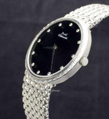 Piaget 18K White Gold Onyx & Diamond Dial Automatic 12343 D2 - The Vintage Concept