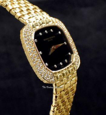 Vacheron Constantin 18K Yellow Gold Onyx Dial Diamond Indexes Bezel Manual Wind w/ Integrated Bracelet - The Vintage Concept