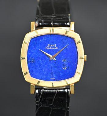 Piaget 18K Yellow Gold Lapis Lazuli Stone Dial Automatic 12423 - The Vintage Concept