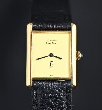 Must De Cartier Vermeil Gold Plated Silver Creamy Dial Manual Wind - The Vintage Concept