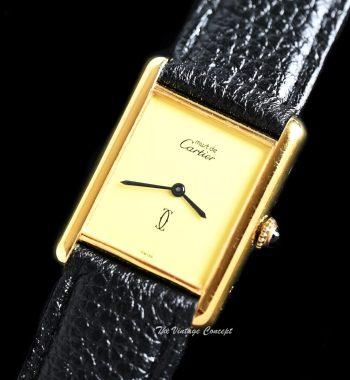 Must De Cartier Vermeil Gold Plated Silver Creamy Dial Manual Wind