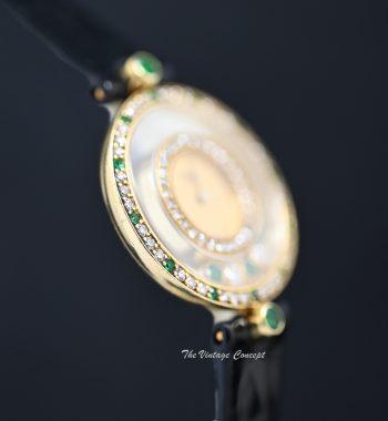 Chopard 18K Yellow Gold Happy Diamonds Emerald Quartz 4097 - The Vintage Concept