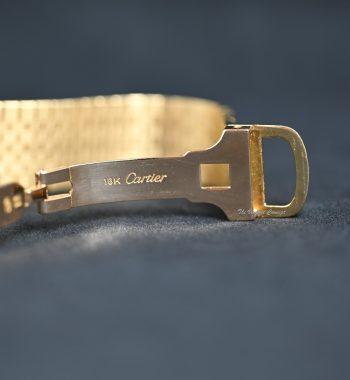 Cartier 18K Yellow Gold Tank Arrondie Paris 96041 w/750 Integrated Bracelet - The Vintage Concept