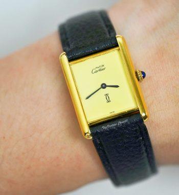 Must De Cartier Vermeil Gold Plated Silver Creamy Dial Manual Wind - The Vintage Concept