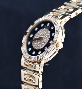 Piaget 18K Yellow Gold Dancer Quartz Onyx Diamond Indexes 80564 with Service Paper - The Vintage Concept