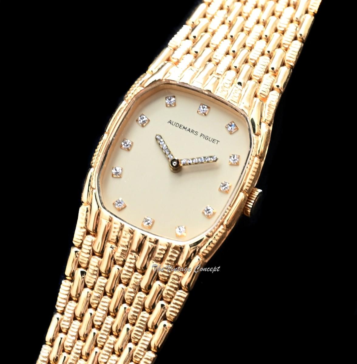 Audemars Piguet Lady 18K YG with Diamond Indexes and Hands Manual Wind w/Integrated Bracelet