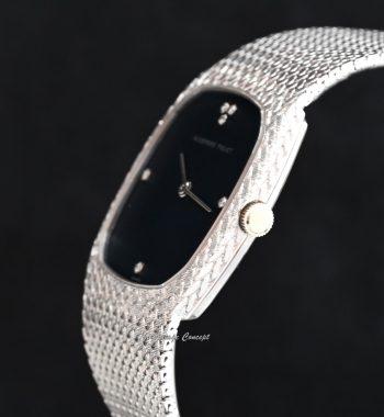 Audemars Piguet 18K White Gold Black Dial w/ Diamond Indexes Manual Integrated Bracelet (SOLD) - The Vintage Concept