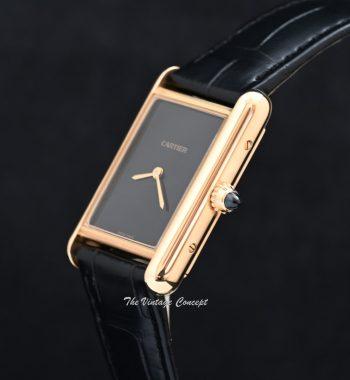 Cartier 18K Yellow Gold Tank Louis Large Model Black Swiss Dial Manual Wind (Box Set) - The Vintage Concept