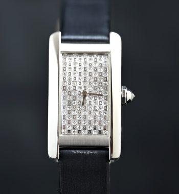 Cartier Tank Americaine 18K WG Diamond Pave Dial Quartz Ref. 2489 - The Vintage Concept