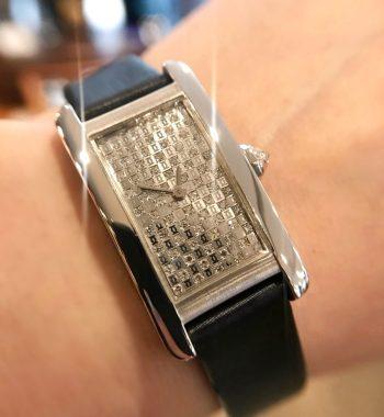 Cartier Tank Americaine 18K WG Diamond Pave Dial Quartz Ref. 2489 - The Vintage Concept