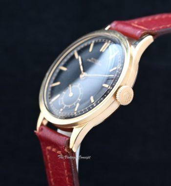 Rolex Chronometer 18K YG Black Glossy Gilt Dial Manual Wind 2582 - The Vintage Concept