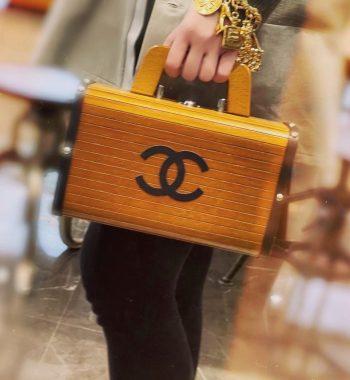 Vintage Chanel Brown Wooden Trunk Cruise Handbag Limited to 100 VIP Clients from 1994 (SOLD) - The Vintage Concept